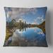 Designart 'Clear Lake with Pine Trees Panorama' Landscape Printed Throw Pillow