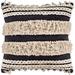 Rylie Charcoal Bohemian Braided Shag Poly Fill Throw Pillow (22" x 22")