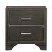 Wooden Two Drawer Nightstand with Bracket Legs, Gray