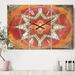Designart 'Moroccan Orange Tiles Collage I' Cottage 3 Panels Oversized Wall CLock - 36 in. wide x 28 in. high - 3 panels