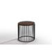 Carbon Loft Calacino Modern Walnut and Black Round Tea Table