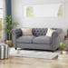 Somerville Upholstered Chesterfield Nailhead Loveseat by Christopher Knight Home