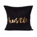 Black Bronzing Gold Foil Print Throw Pillow Case