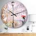 Designart 'Love in Paris V' Romantic French Country Wall CLock