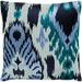 Dobra Blue Embroidered Ikat Throw Pillow Cover (20" x 20")