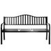 Outdoor Powder Coated Steel Park Bench, Garden Bench with Pop Up Middle Table, Lawn Decor Seating Bench