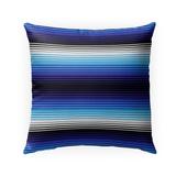 SERAPE STRIPES BLUE Indoor|Outdoor Pillow By Kavka Designs - 18X18