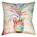 Laural Home Watercolor Pineapple Indoor Decorative Pillow 18"X18"