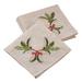 Embroidered Holiday Holly Linen Blend Napkin (Set of 4)