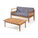 Aston Acacia Wood Outdoor Loveseat Set by Christopher Knight Home