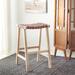 SAFAVIEH Abreu 30-inch Woven Leather Rectangle Bar Stool. - 20" W x 19" D x 30" H