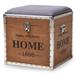 Vintage Industrial Storage Trunk Ottoman