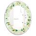 Designart 'Bright Eucalyptus Floral Pattern III' Printed Cottage Round or Oval Wall Mirror - Leaves