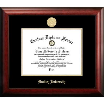 Bradley University 11w x 8.5h Gold Embossed Diploma Frame