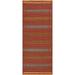 Striped Tribal Kilim Sirjan Persian Wool Runner Rug Flat-woven Carpet - 2'4" x 6'7"