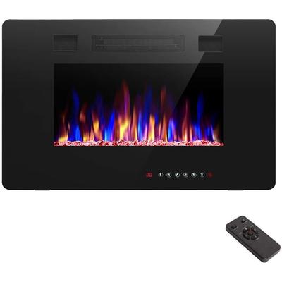 30-60" Recessed Wall Mounted Electric Fireplace, 750-1500W,Touch screen and Remote Control