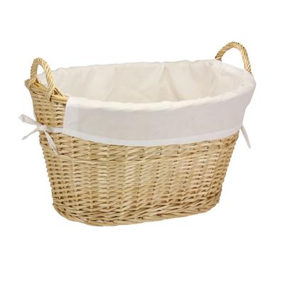 Household Essentials Willow Natural Laundry Basket with Lining