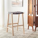 SAFAVIEH Abreu 30-inch Woven Leather Rectangle Bar Stool. - 20" W x 19" D x 30" H