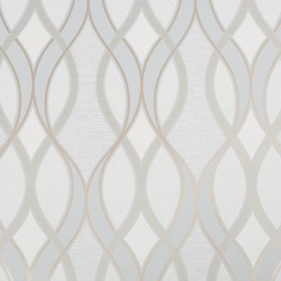 Ribbon Geo Grey and Gold Wallpaper