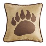 HiEnd Accents Faux Suede Reverse Faux Leather 18-inch x 18-inch Bear Claw Throw Pillow