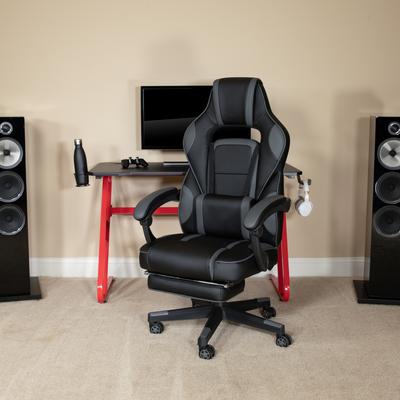 Gaming Bundle-Cup/Headphone Desk & Reclining Footrest Chair