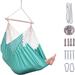 Hammocks Hanging Rope Hammock Chair Swing Seat with Two Seat Cushions and Carrying Bag, Weight Capacity 300 Lbs - biue