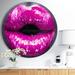 Designart 'Purple Lip Makeup' Oversized Shabby Chic Wall CLock