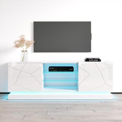 Qiu Modern Glossy White 63- OR 79-inch TV Console