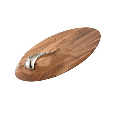 Nambe Swoop Cheese Board with Knife - 11" x 24" x 3"