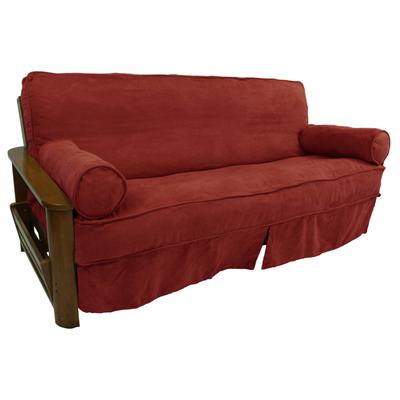 Microsuede Full-Size 8-10 Inch Thick Futon Slip Cover Set with Two Bolster Pillows - Full