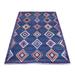 Shahbanu Rugs Blue Colorful Afghan Baluch Geometric Design Hand Knotted Pure Wool Oriental Rug (4'2" x 5'7") - 4'2" x 5'7"