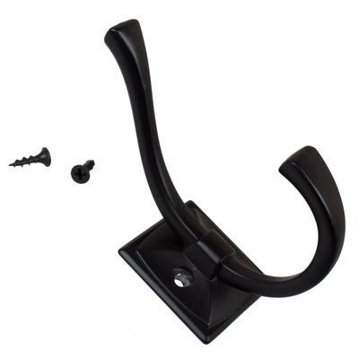 GlideRite 4.25-inch Decorative Matte Black Flared Double-Prong Coat Hooks (Pack of 10 or 25)