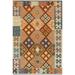 Boho Chic Turkish Kilim Edgar Hand-Woven Area Rug - 3'3" x 4'9"