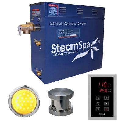 SteamSpa Indulgence 9 KW QuickStart Steam Bath Generator Package in Brushed Nickel