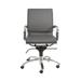 HomeRoots 25.99" X 26.78" X 38.39" Low Back Office Chair in Gray with Chromed Steel Base - 25.99" X 26.78" X 38.39"