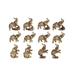 Q-Max Golden Miniature Thai Elephant 12 pc Set