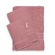 Authentic Hotel and Spa Omni Turkish Cotton Terry 3-piece Tea Rose Bath Towel Set with White Script Monogrammed Initial