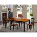 East West Furniture 5 Piece Kitchen Table Set- a Rectangle Dining Table and 4 Kitchen Chairs, Black & Cherry (Seat Option)