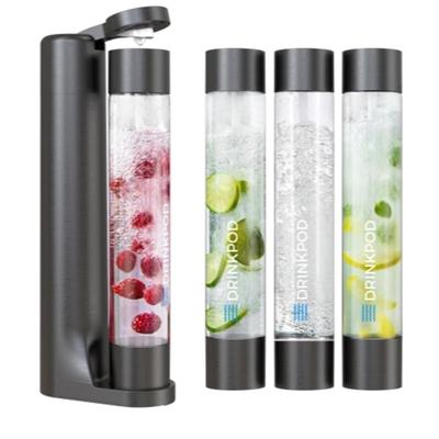 FizzPod 1-touch Home Sparking Soda Maker Machine w/ 3 Bottles