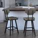 Amisco Ferguson Swivel Counter and Bar Stool with Distressed Wood Seat