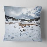 Designart 'Snow Mountains in Kosciuszko Park' Landscape Printed Throw Pillow