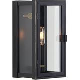 Stature Collection 1-Light Oil Rubbed Bronze Clear Glass Transitional Outdoor Small Wall Lantern Light