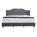 LYKE Home Gray Micro Suede Upholstered Full Bed