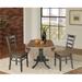 42" Dual Drop Leaf Wood Table With 2 Emily Side Chairs - 3 Piece Set