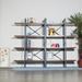 8-Tier and 8-Open Wider Metal Frame and Industrial Wood Etagere Bookcase - 70.87*56.69*13 inches