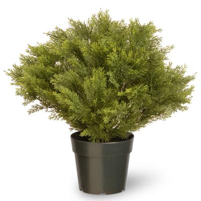 4 ft Artificial Plant Foliage Spiral Tree Double Cedar Green Round Growers Pot 