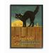 Stupell A Merry Halloween Black Cat Fence Seasonal Holiday Design Framed Wall Art