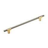 Urbanite 10-1/16 in (256 mm) Center-to-Center Brushed Gold/Black Chrome Cabinet Pull - 10.0625