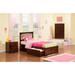 Mission Twin XL Platform Bed with Footboard and 2 Drawers in Walnut