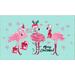 Mohawk Prismatic Flamingo Snowflakes Kitchen Mat